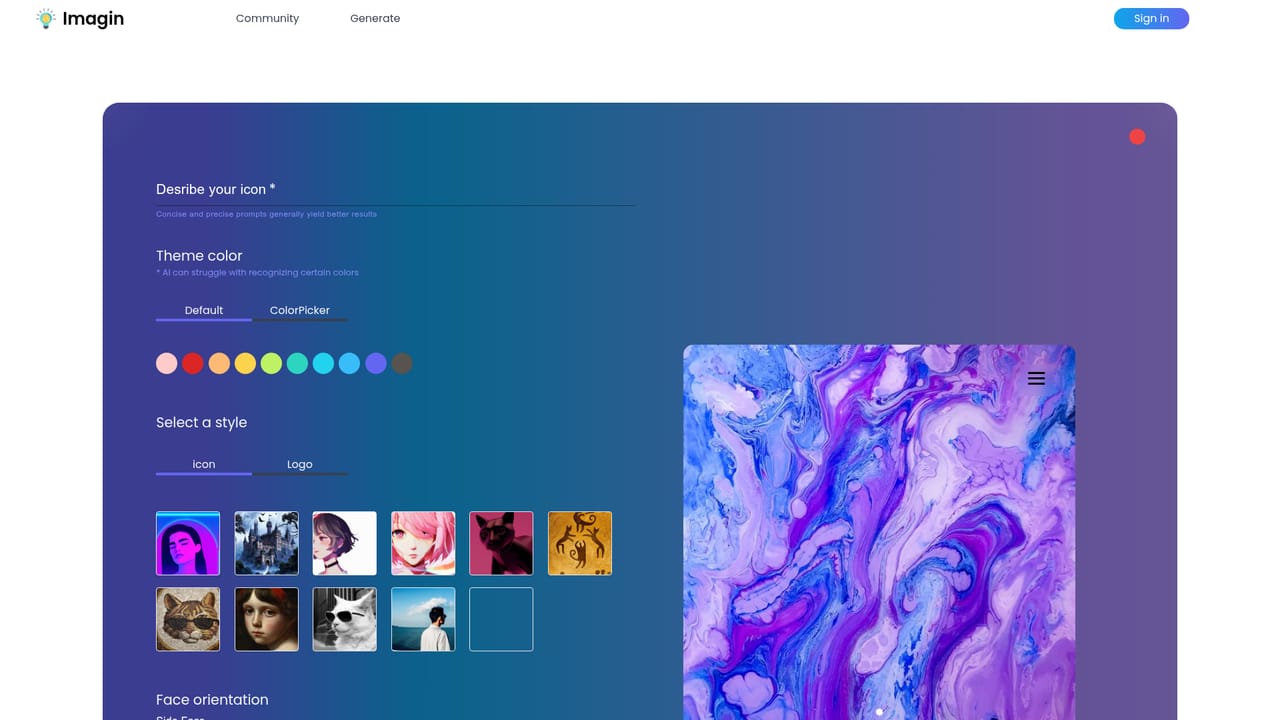 Imagin World — Generate your first icon