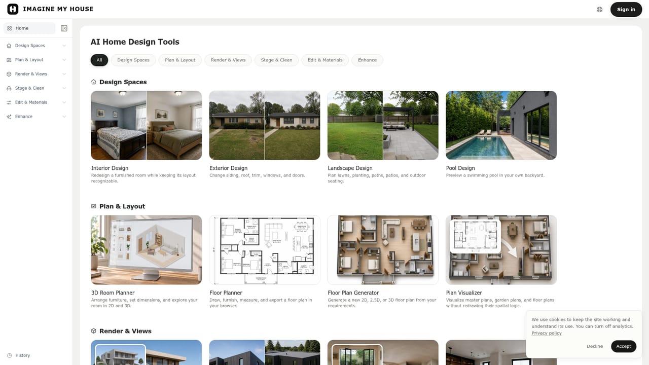 ImagineMyHouse — Start with a clear photo, sketch, or plan