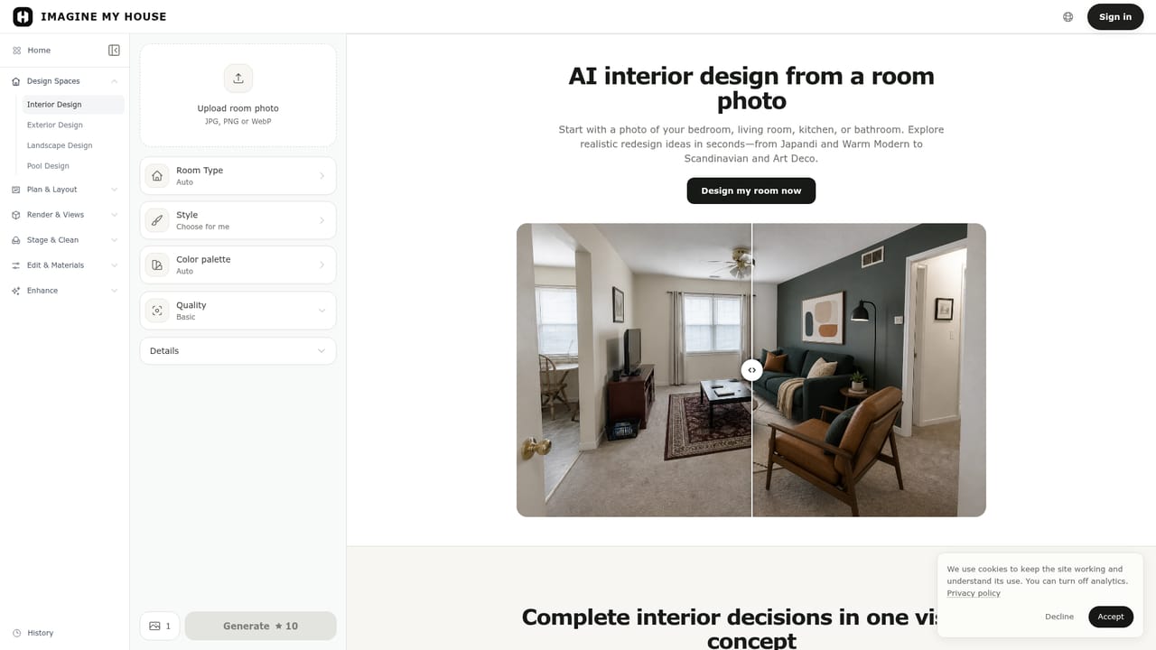 ImagineMyHouse — Pick a workflow that matches your input
