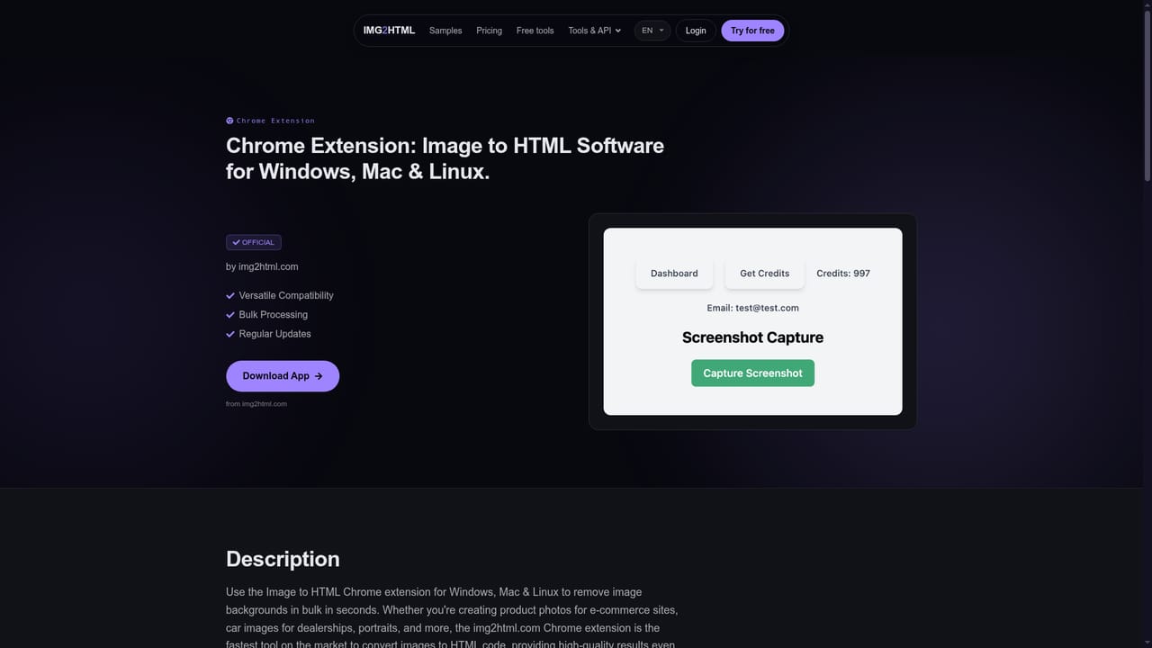 IMG2HTML — Capture from a live page with the extension