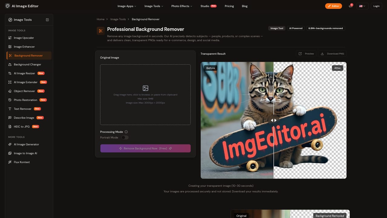 ImgEditor AI — Describe the edit or pick a tool