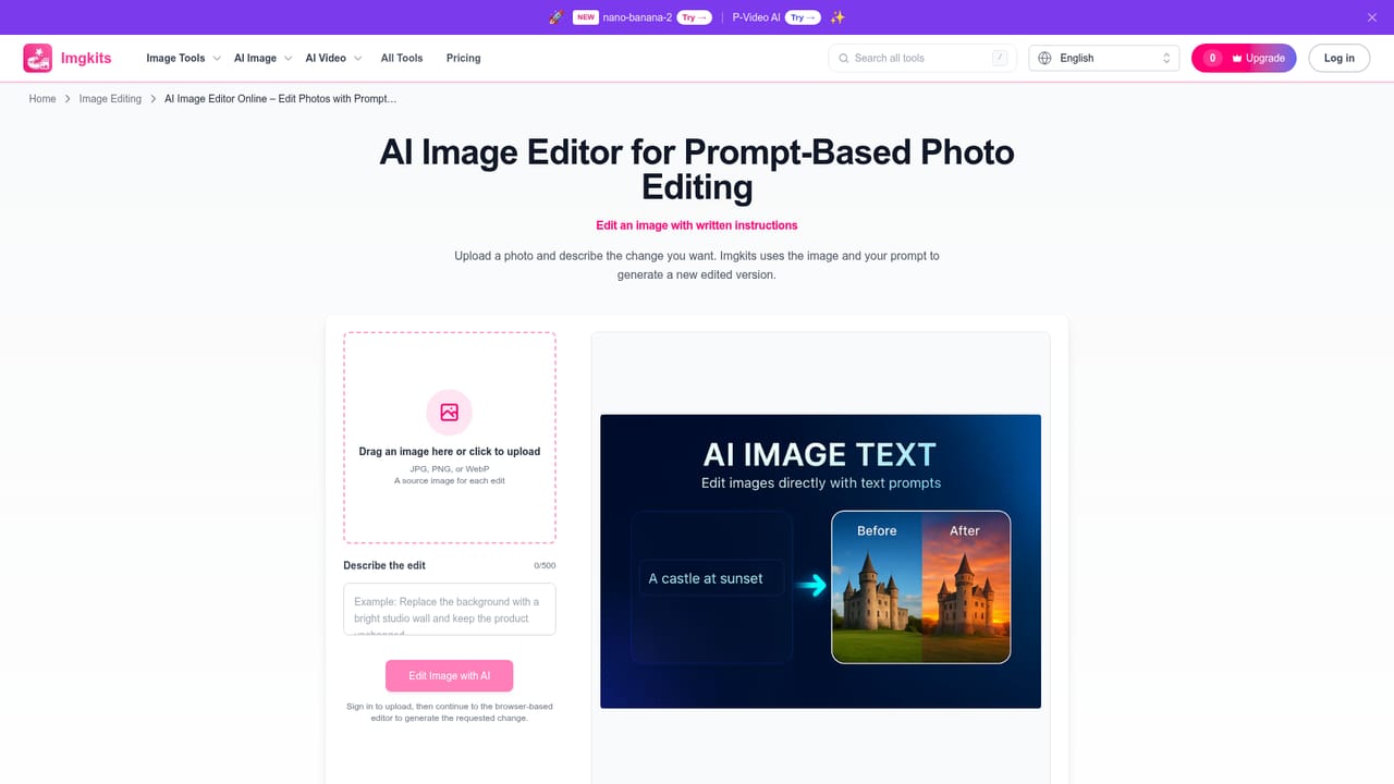 Imgkits — Upload an image or enter a prompt