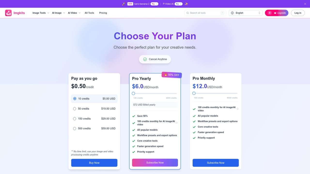 Imgkits — Check pricing before scaling up usage