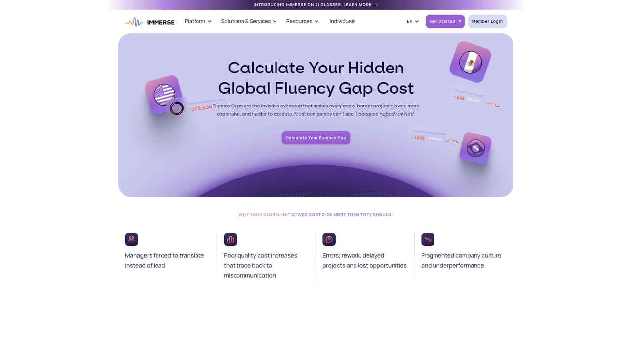 Immerse — Estimate the fluency gap and ROI