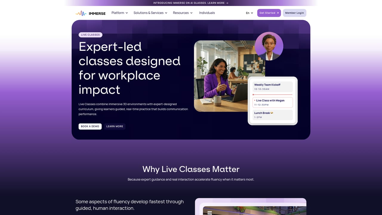 Immerse — Choose a service mix