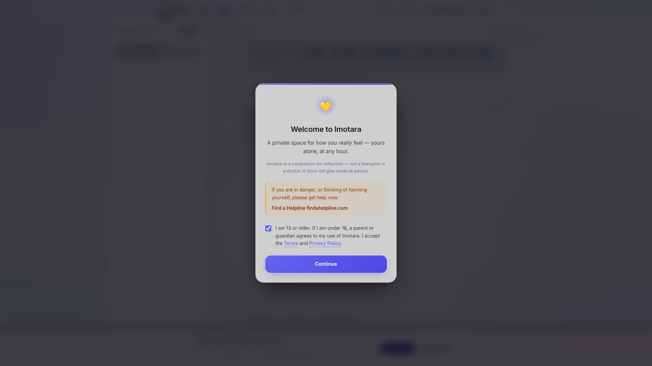 Imotara — Write your first chat entry