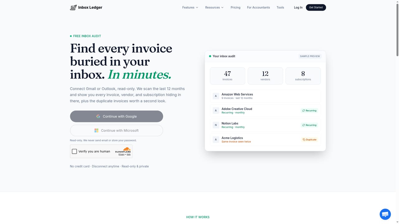 Inbox Ledger — Run a free inbox audit