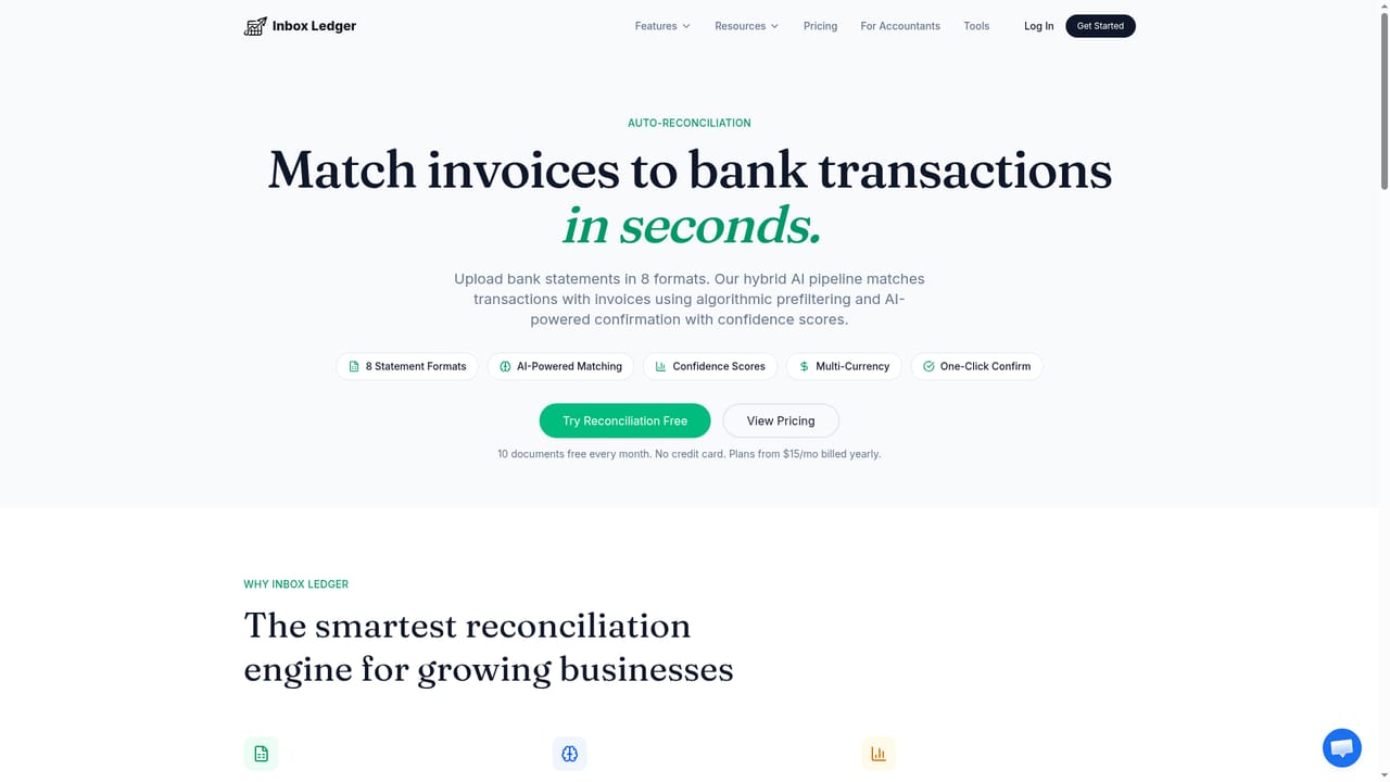 Inbox Ledger — Upload a bank statement and reconcile