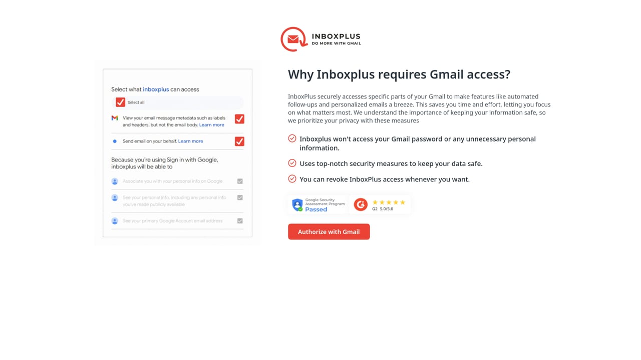 InboxPlus — Sign up and connect your Gmail account