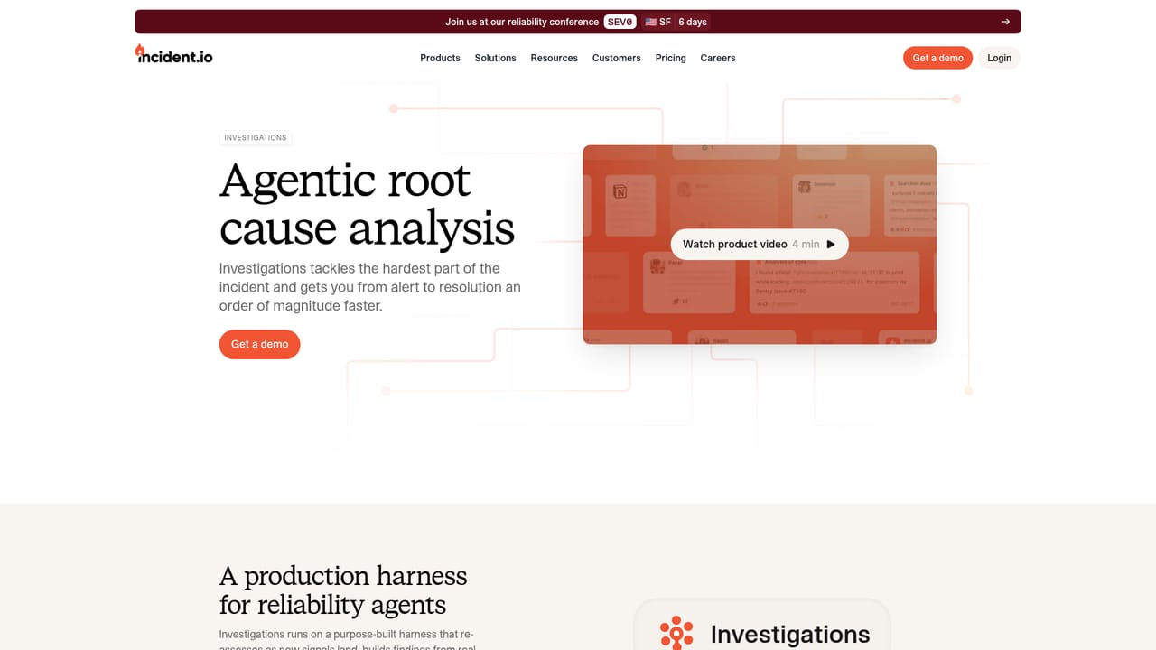 incident.io — Declare an incident and let Investigations run