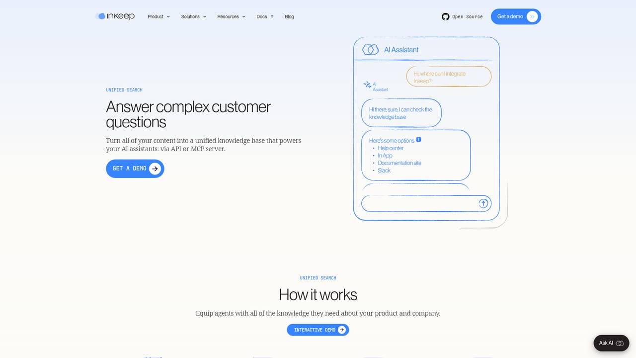 Inkeep — Review the customer-facing assistant model