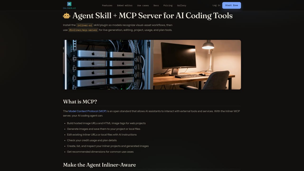 INLINER — Connect a coding agent or the CLI