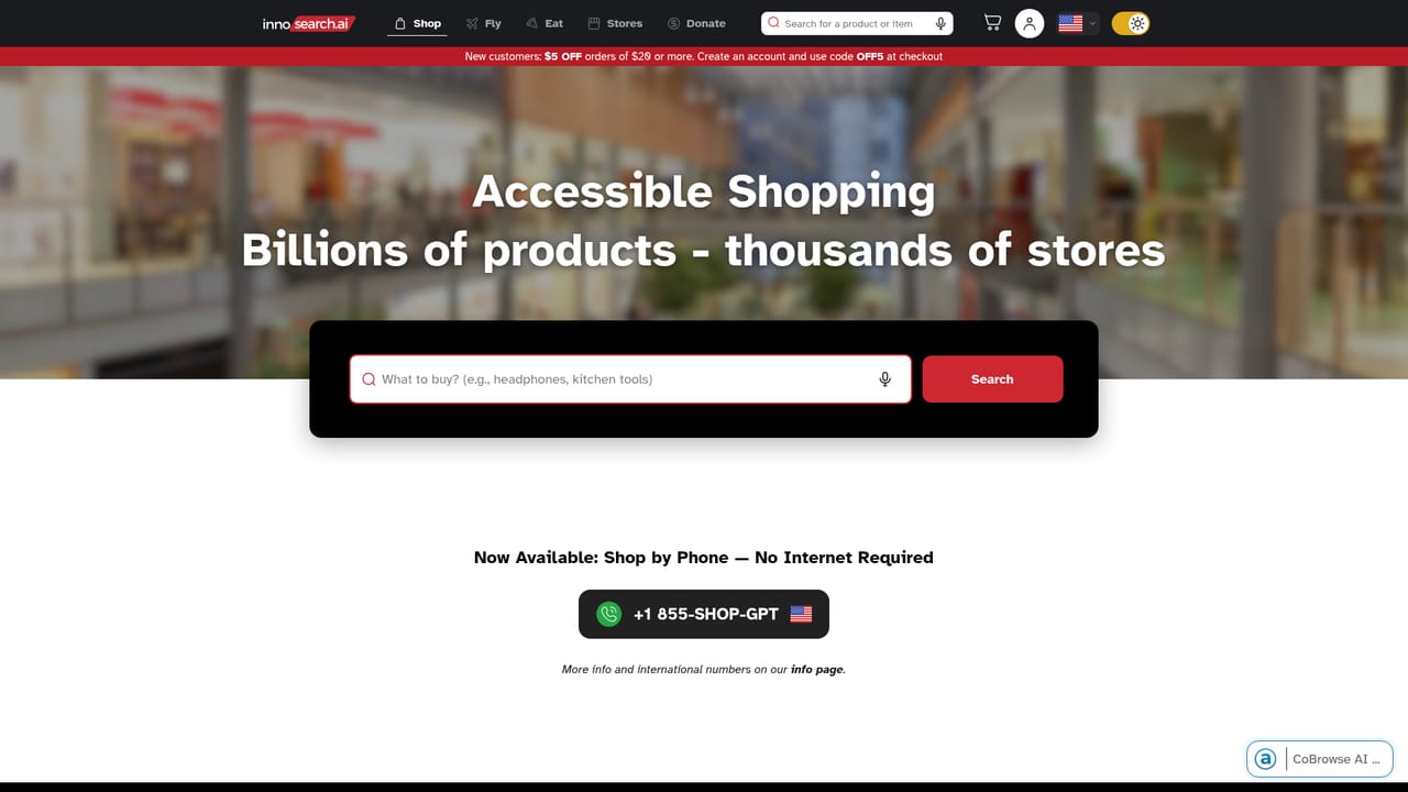 InnoSearch — Open the shopping interface
