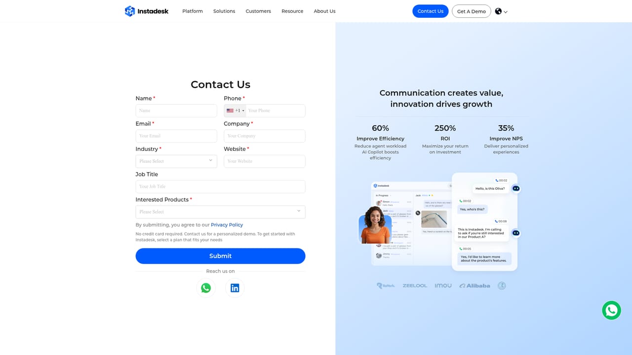 Instadesk — Book a trial or demo
