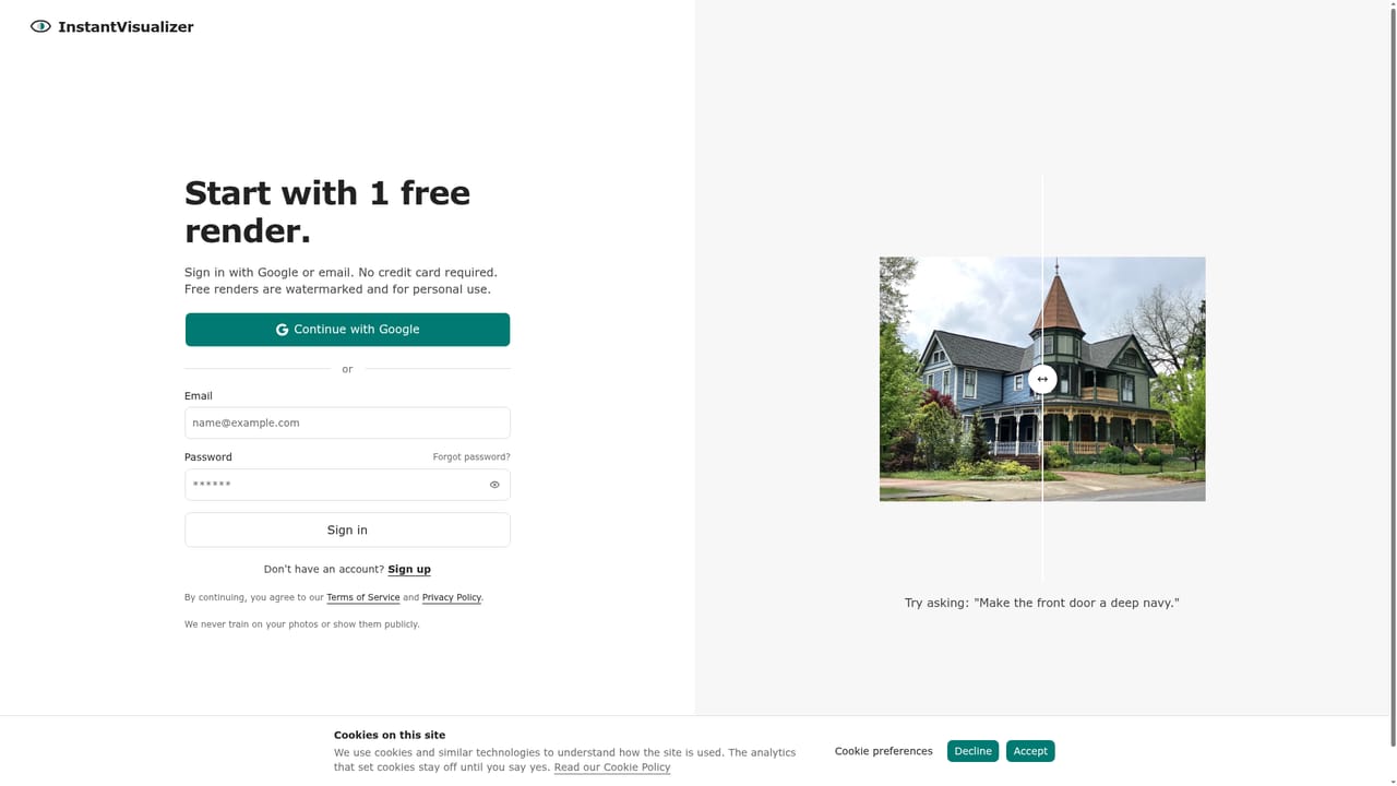 InstantVisualizer — Sign in for the free render