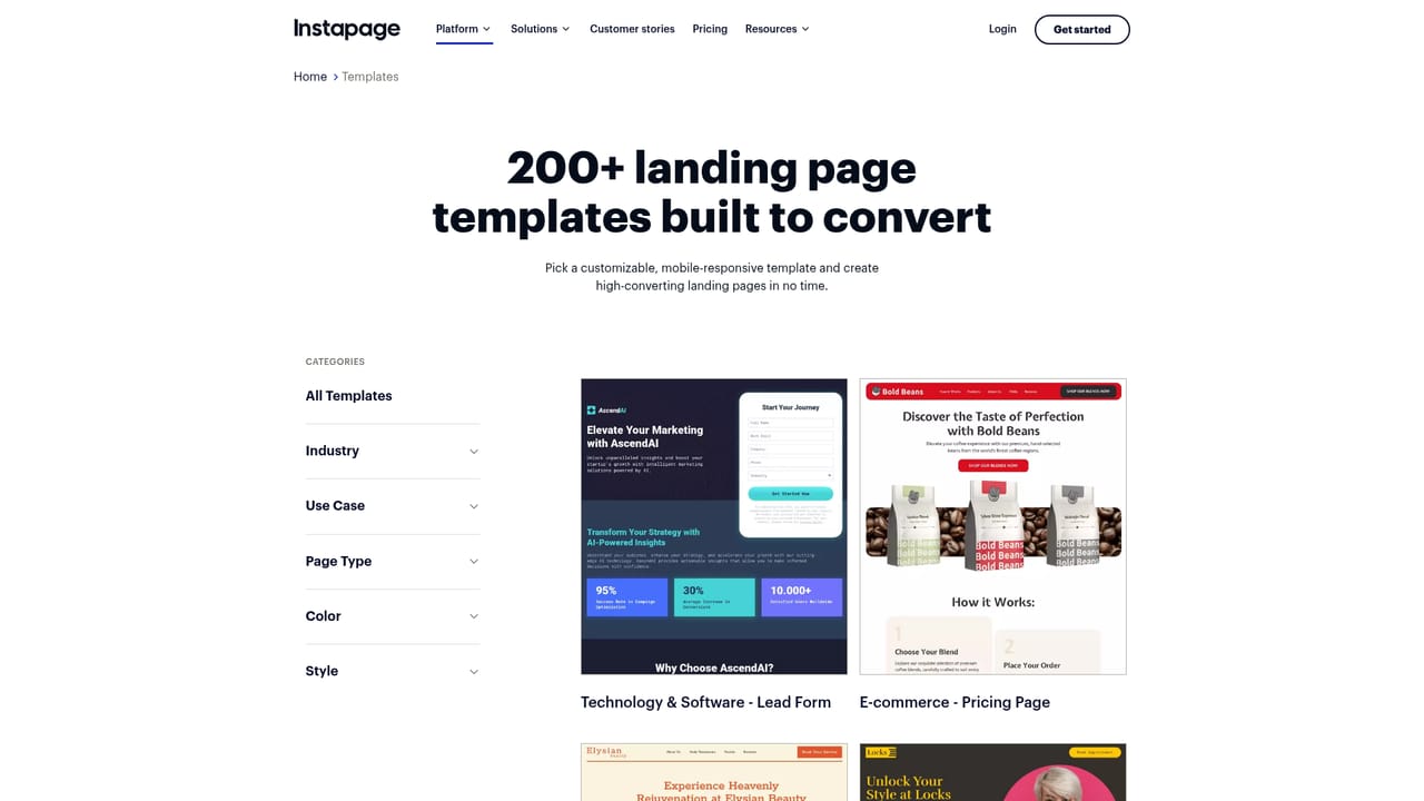 Instapage Content Generator — Build or load a landing page