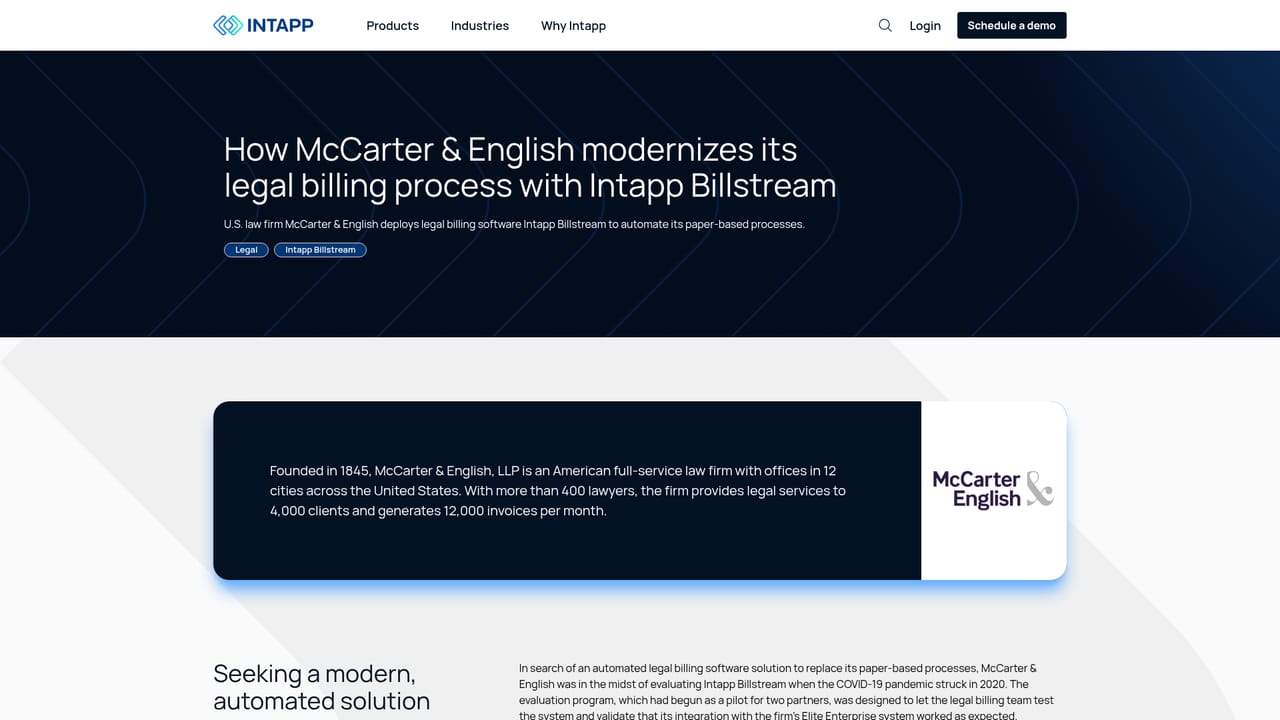 Intapp — Read a comparable client story