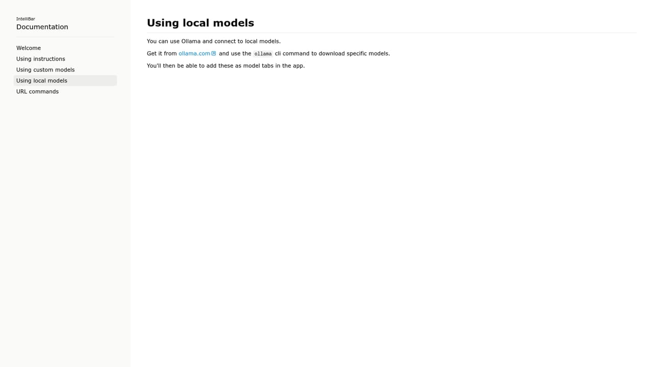 IntelliBar — Try a local model instead