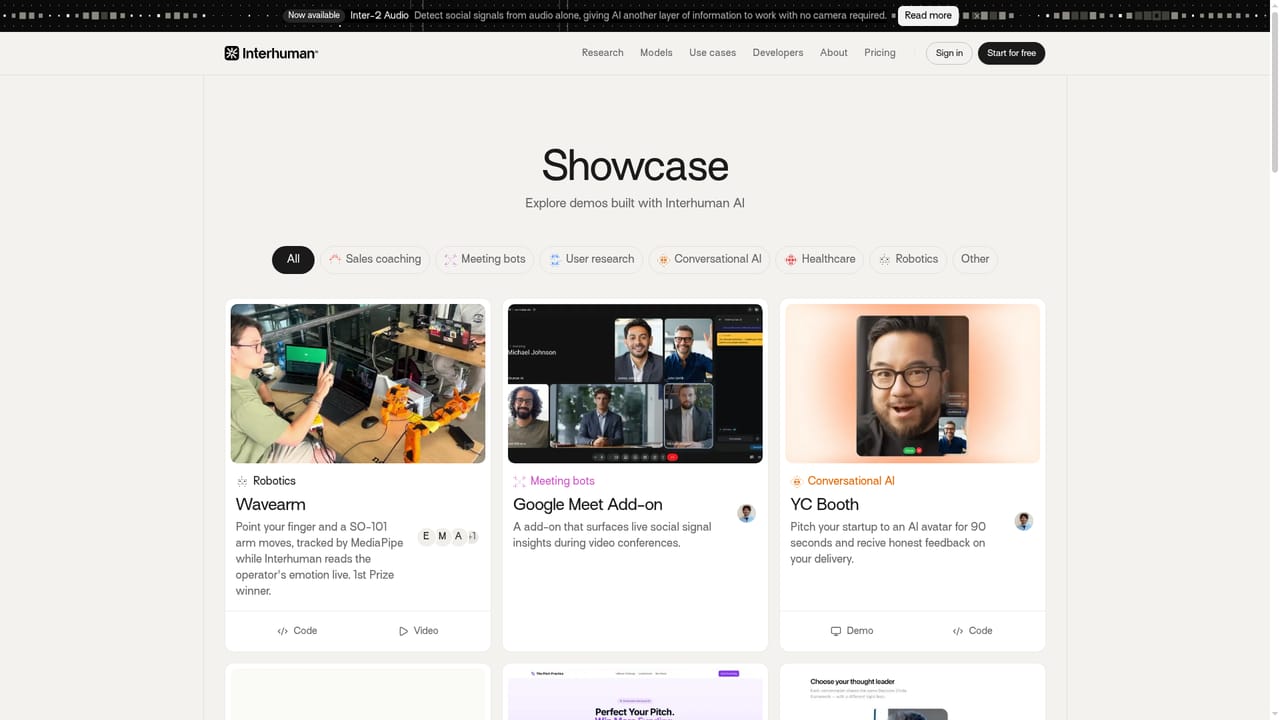 Interhuman AI — Study the showcase projects