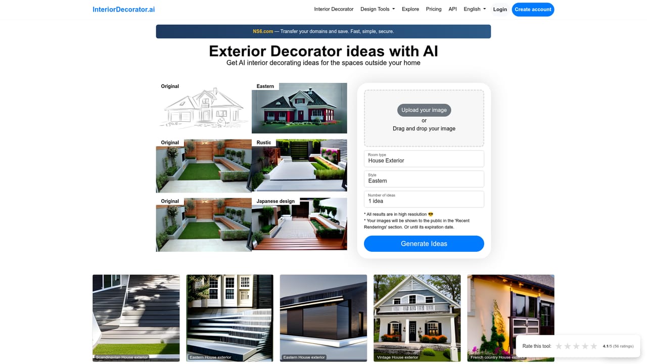Interior Decorator AI — Rework exteriors separately