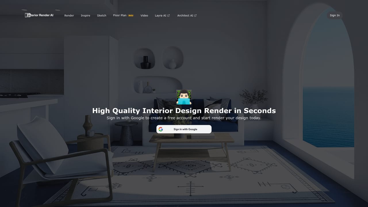 InteriorRenderAI — Open the render workspace