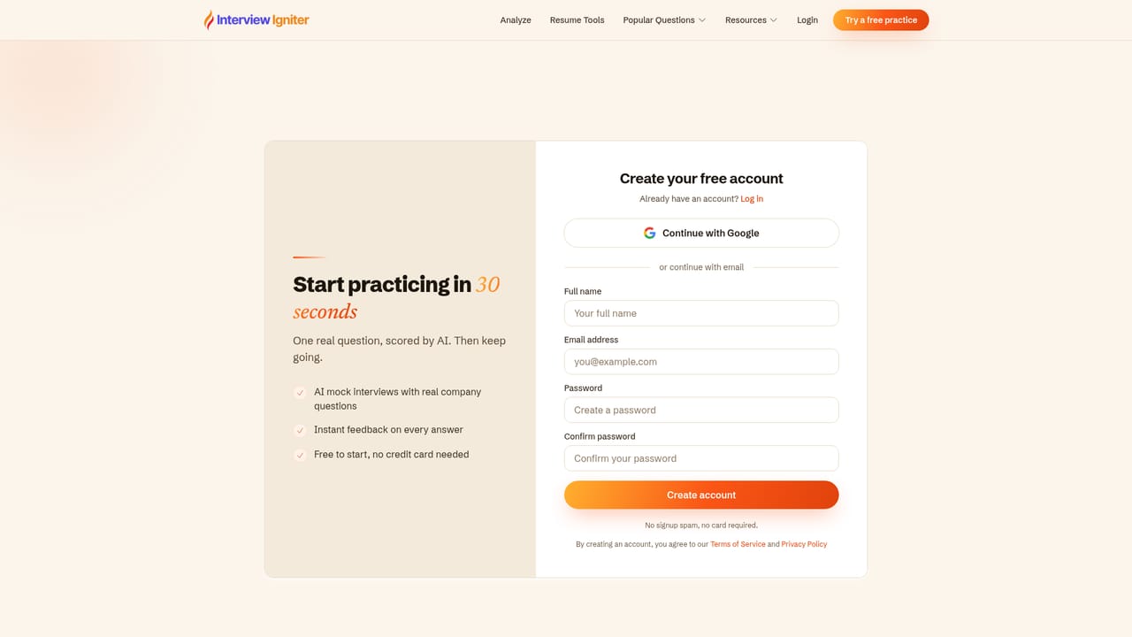 Interviewigniter — Build a session from your own materials