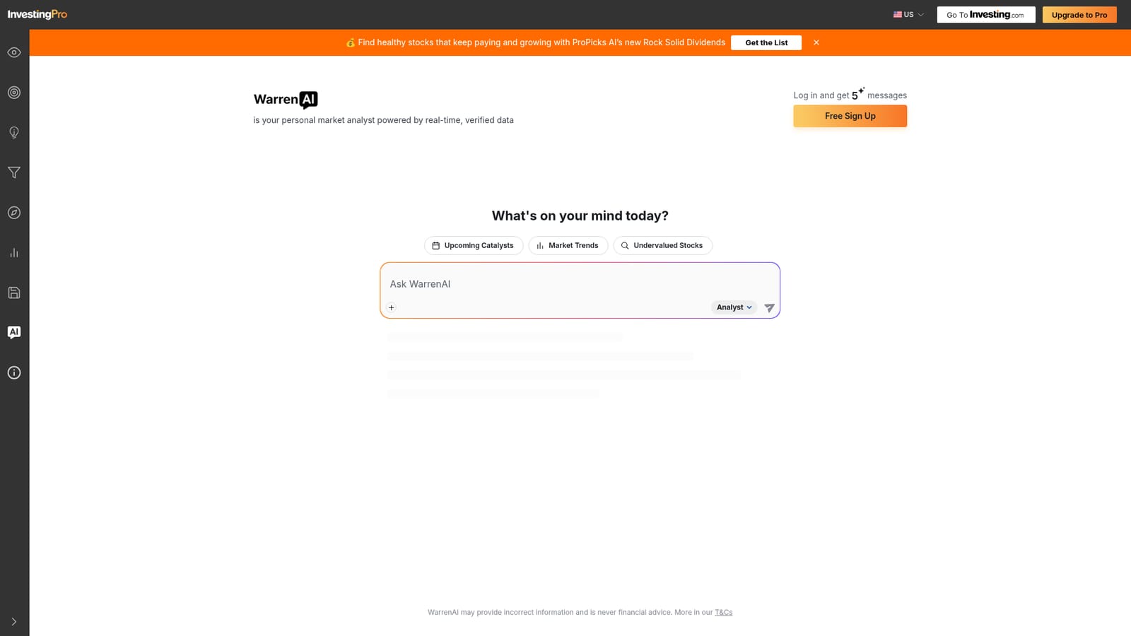 Investing.com — Open the WarrenAI login page