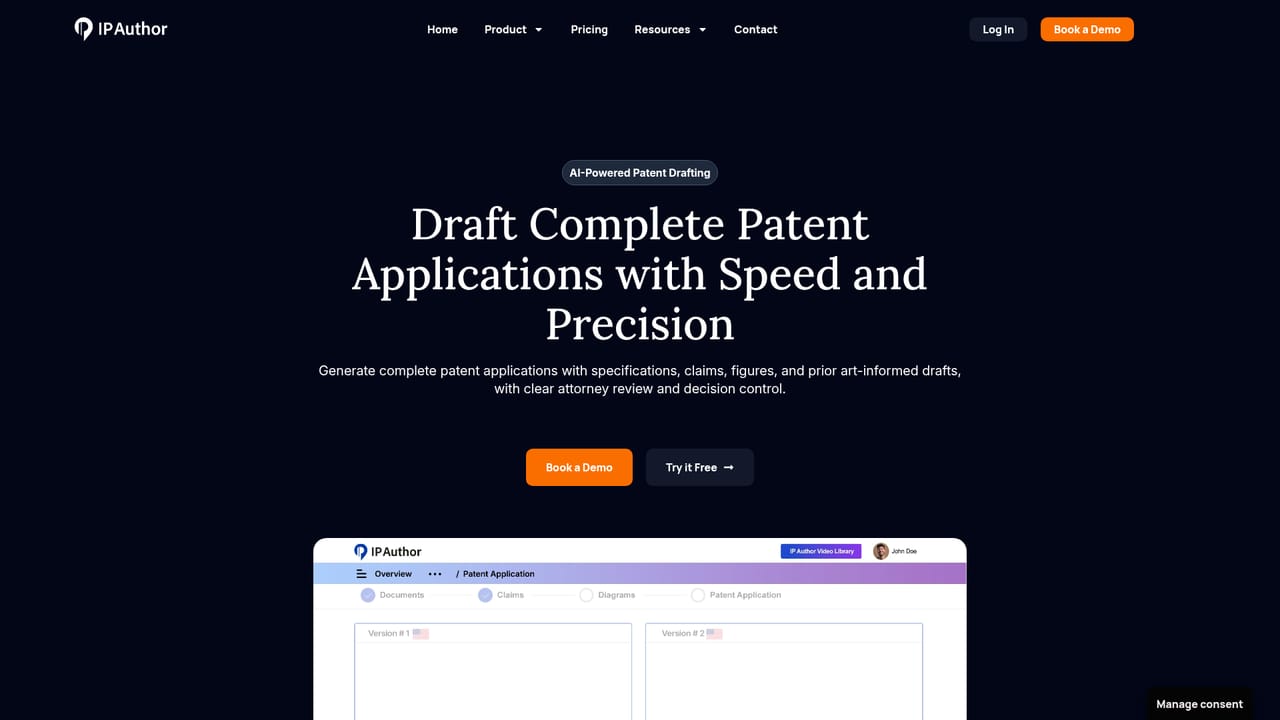 IP Author — Generate claims and specification