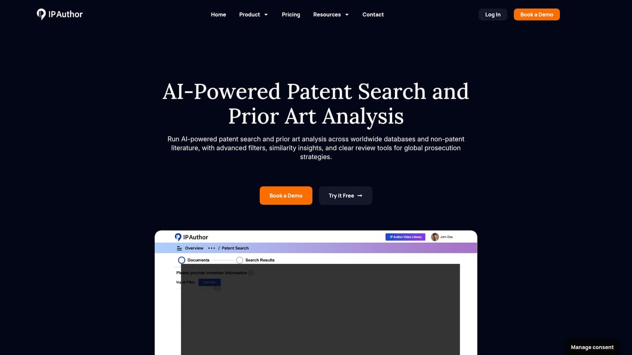 IP Author — Run a prior art search