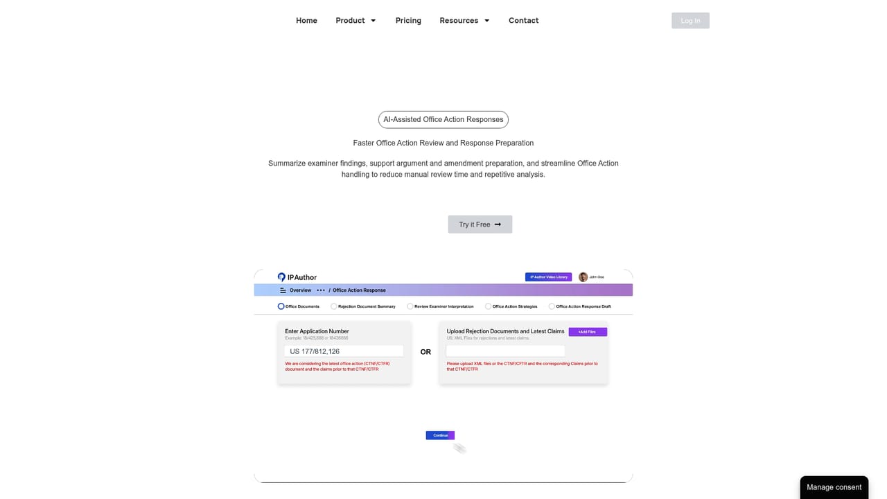 IP Author — Draft the Office Action response
