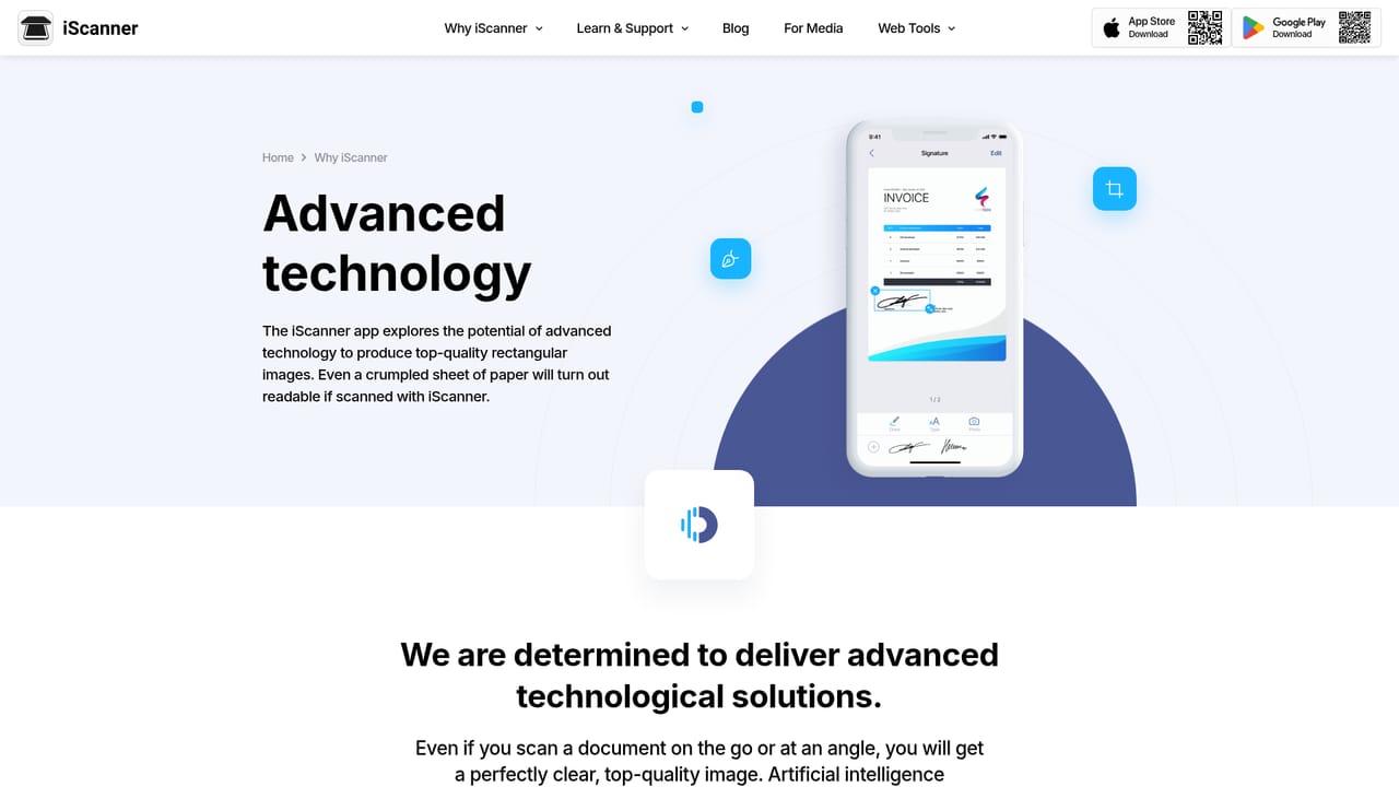 iScanner — Extract text and edit the file