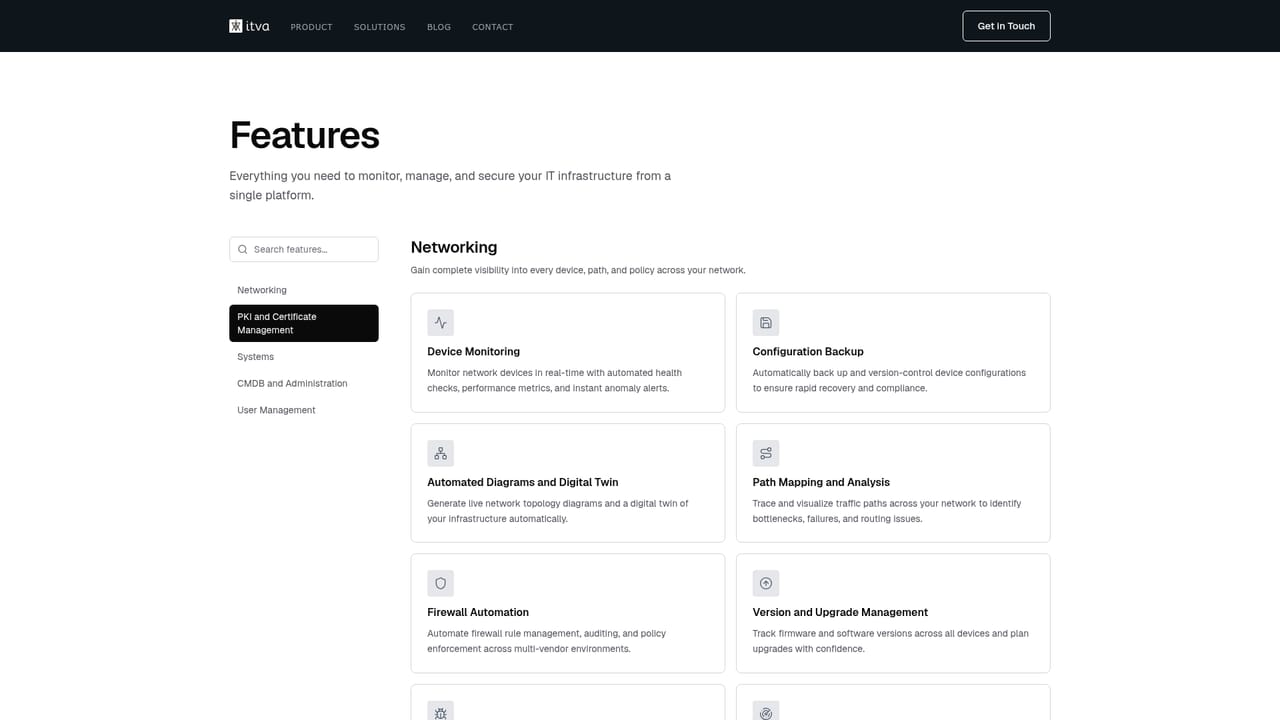 ITVA — Review the feature set