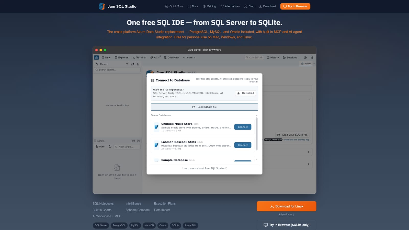 Jam SQL Studio — Install the desktop app