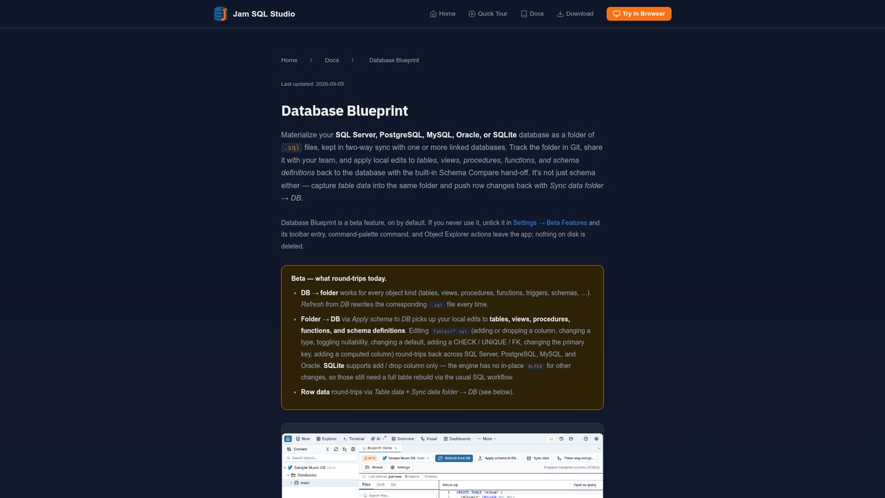 Jam SQL Studio — Create your first connection