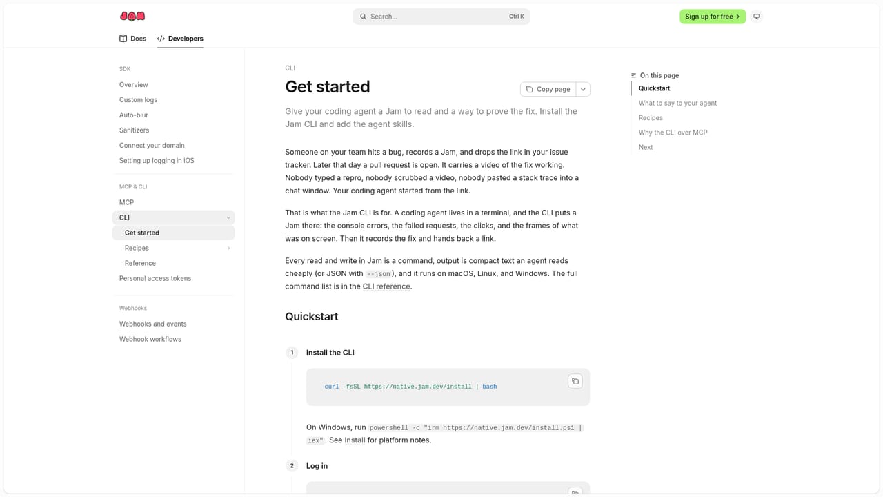 Jam — Automate capture with the CLI