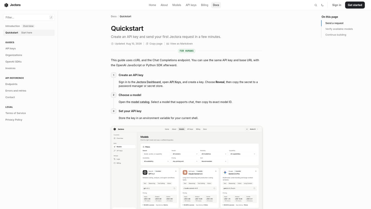 Jectora — Send your first request