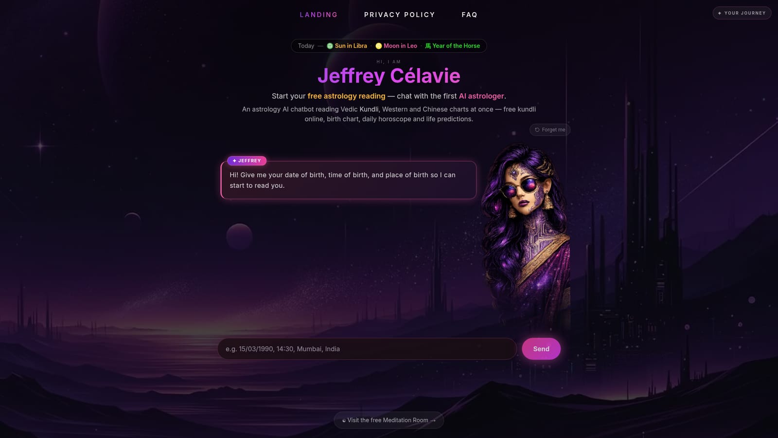 Jeffrey Célavie — Open the chat and check the current sky