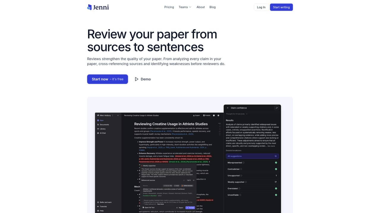 Jenni — Review and refine your claims