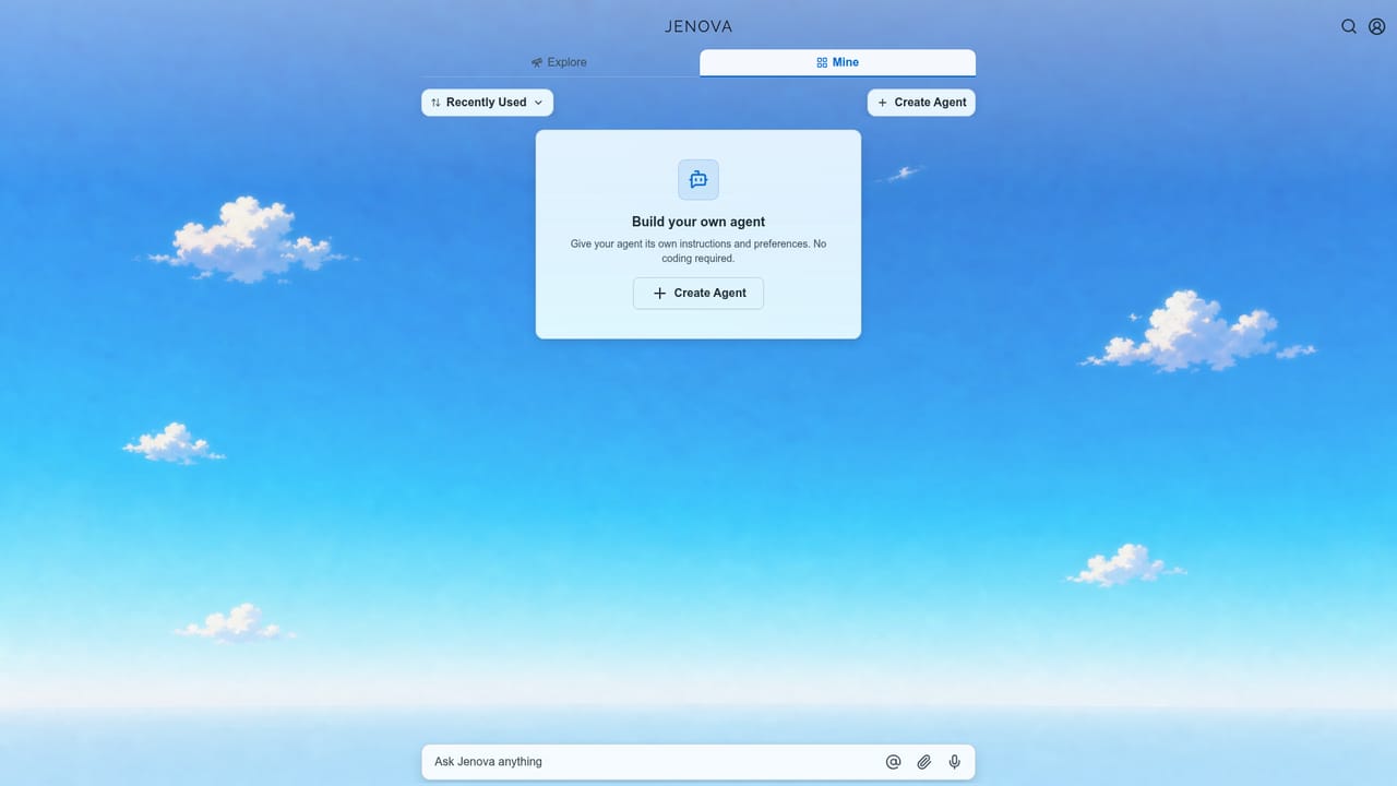 Jenova AI — Choose the agent that matches your output format