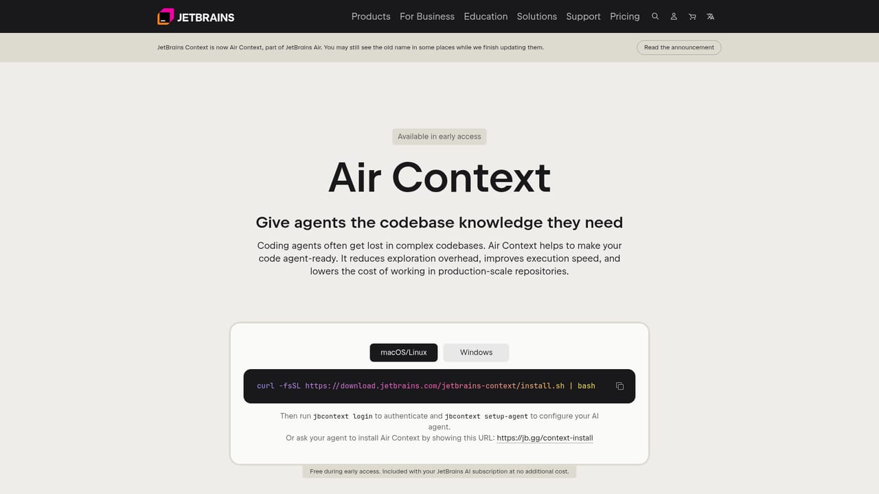 JetBrains Air — Add semantic context indexing