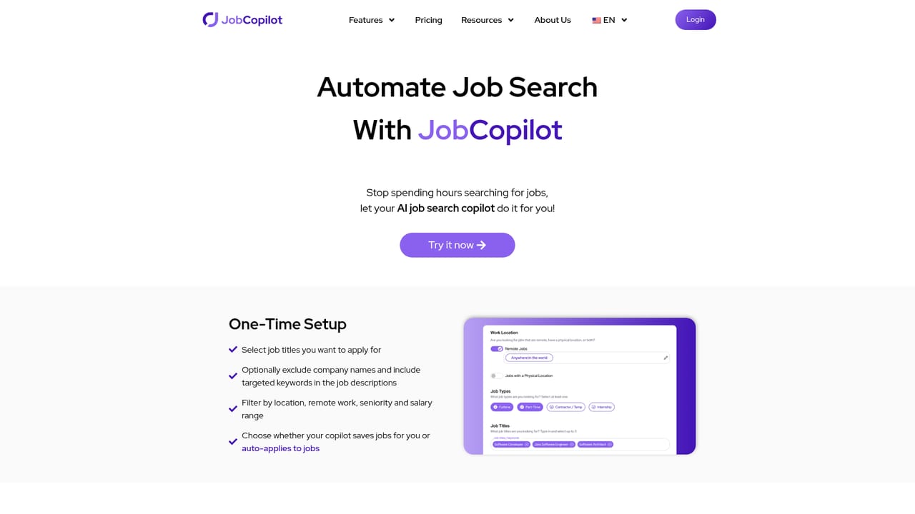 JobCopilot — Set your job preferences