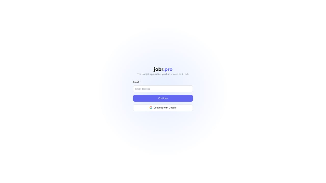Jobr Pro — Create an account