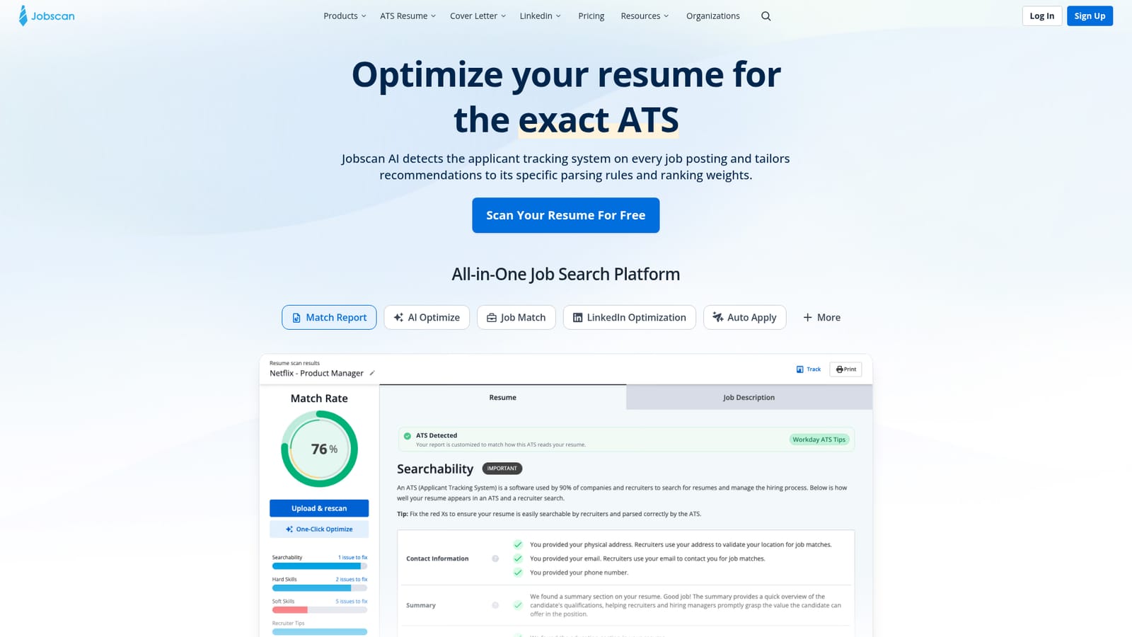 Jobscan — Upload your resume or paste the text