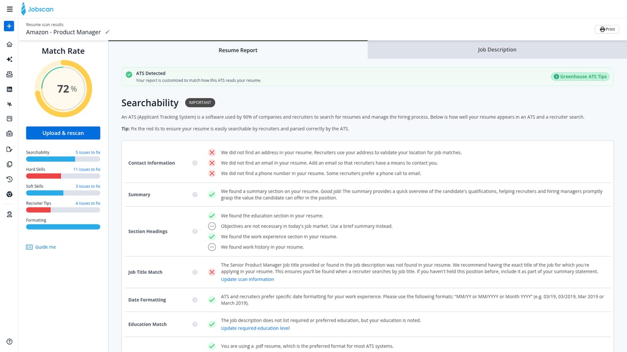 Jobscan — Read a sample report first