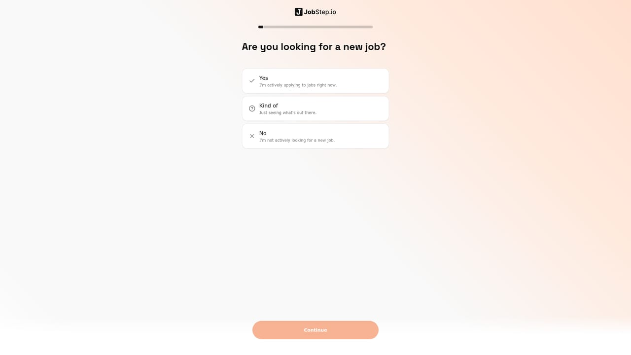 JobStep.io — Create an account and open the dashboard