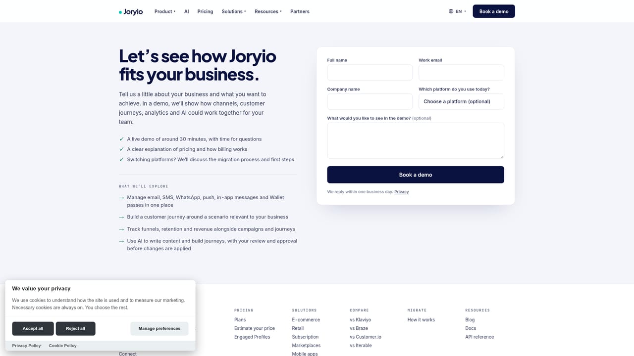 Joryio — Book a demo