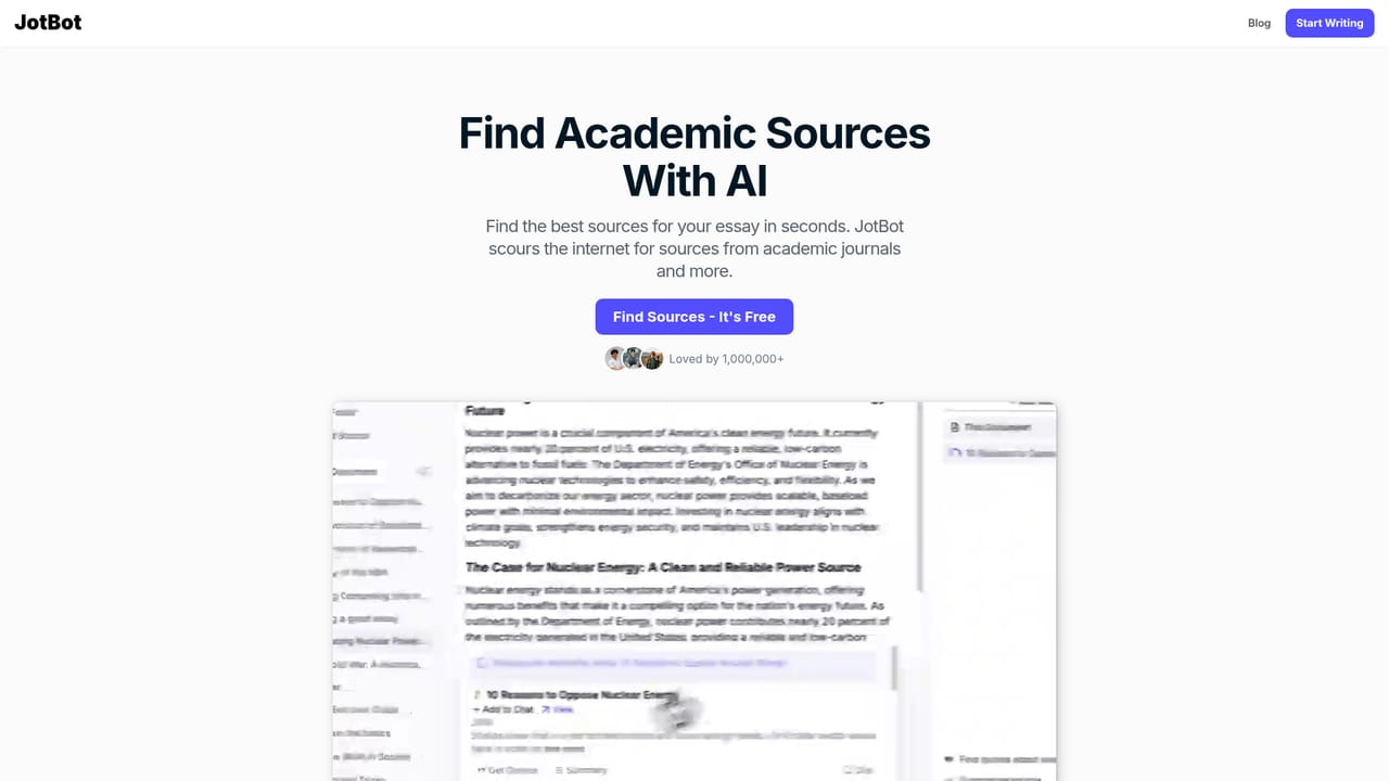 JotBot — Find and insert sources from the document
