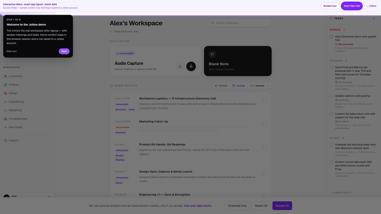 Jottoo — Try the interactive demo