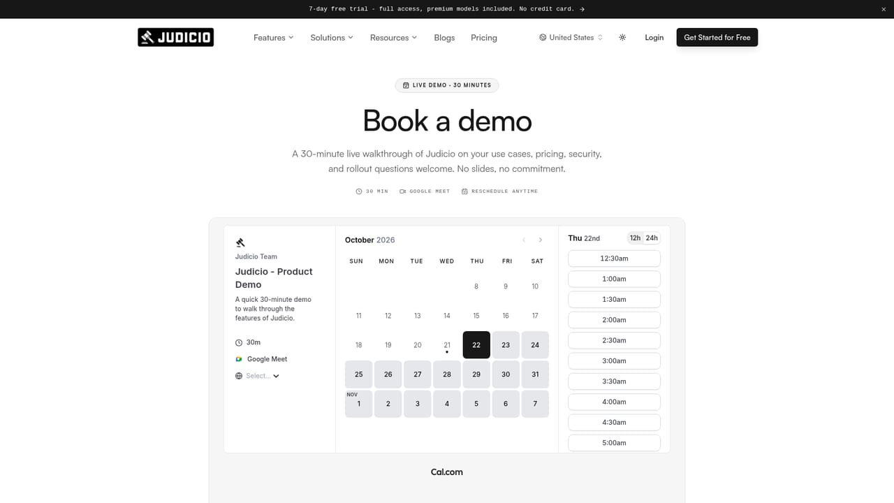 Judicio — Start a free trial or book a walkthrough