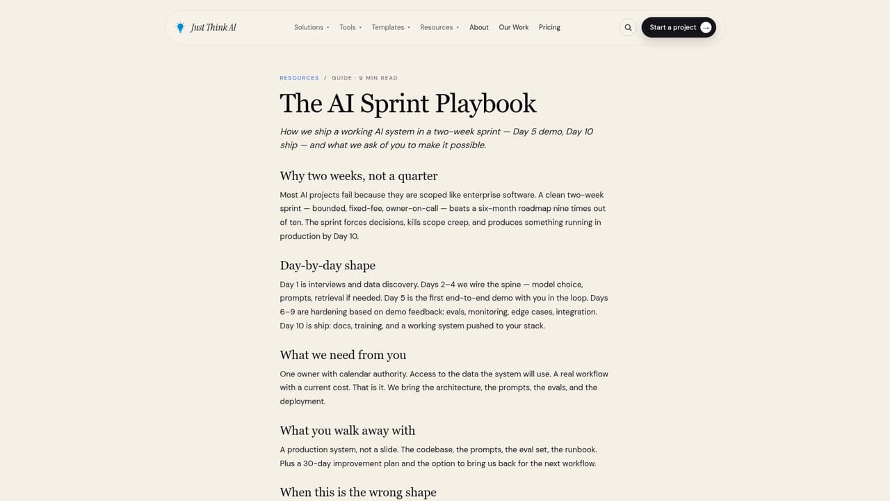 Just Think — Read the implementation week playbook